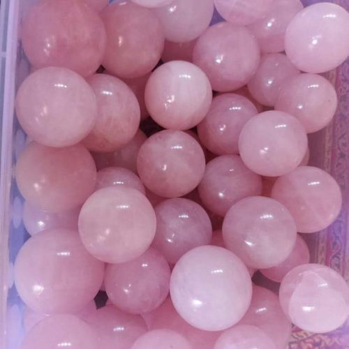 Polished Rose Quartz Sphere, For Heling, Form : Solid
