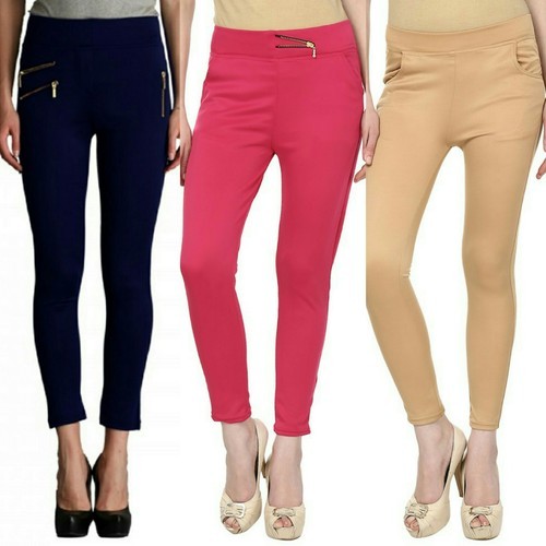 Cotton Plain Ladies Jeggings, Technics : Machine Made