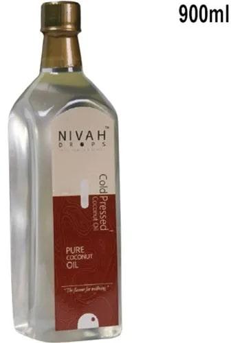 Nivah Drops Cold Pressed Coconut Oil, For Cooking, Packaging Size : 900 Ml