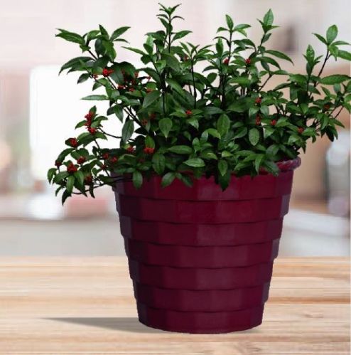 Round Polished Brick Plastic Planter, For Outdoor Use Indoor Use