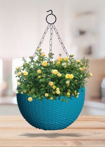 Round Plastic Polished Euro Basket Planter, Portable Style : Wall Hanging