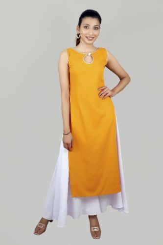 Diyaz Plain Keyhole Polyester Palazzo Kurti Set, Size : Small, Medium, Large, XL, XXL, Xs