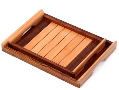 Rectengular Polished Wooden Serving Tray, For Homes, Hotels, Pattern : Printed
