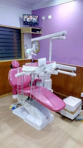 Semi Automatic Composite Hydraulic Dental Chair, For Hospitals, Color : Pink