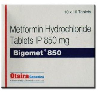 Bigomet 850mg Tablets, Type Of Medicines : Allopathic