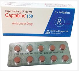 Captabine 150mg Tablets, Type Of Medicines : Allopathic