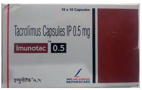 Imunotac 0.5mg Capsules, Packaging Size : 10X10 Pack