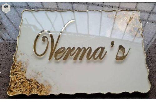Coated Designer Resin Name Plate, Length : 5inch, 6inch, 7inch