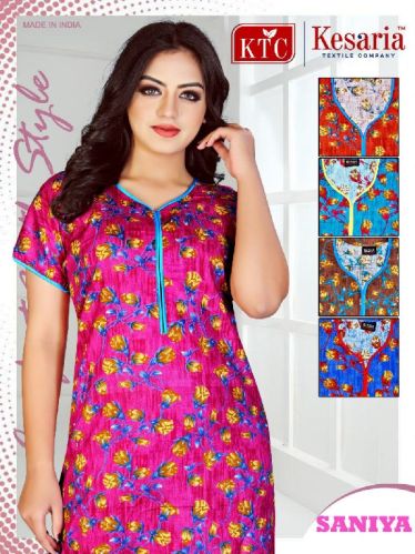 Cotton Printed Nighty, Size : S, M, L, XL, XXL