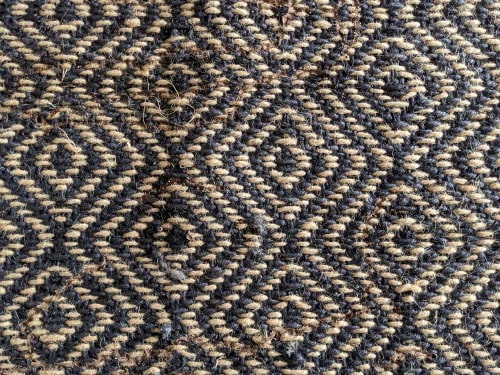 Rectangle Black & Golden Jute Diamond Rugs