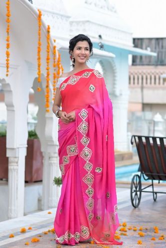 Georgette Saree, Width : 5.5 Meter, 6 Meter, 6.5 Meter