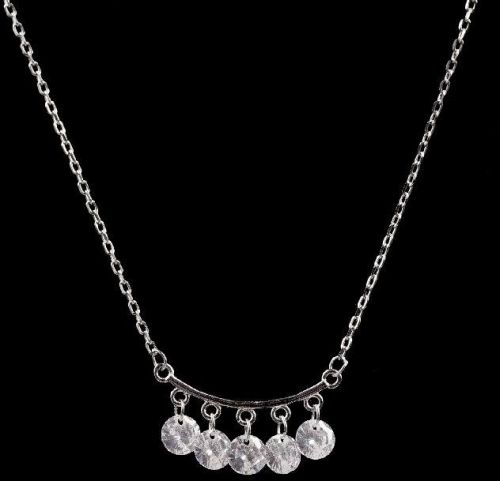 Silver Crystal Clear Diamond Necklace, Occasion : Daily Use, Gift
