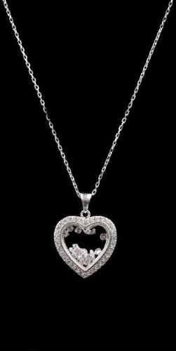 Diamonds Are Moving In Heart Like A Blood Heart Pendent
