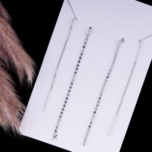 Plain Sterling Silver Polished Long Doted Earring, Occasion : Casual Wear