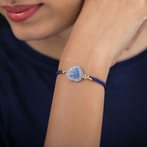 Purple Heart Shape Diamond Bracelet, Packaging Type : Paper Box