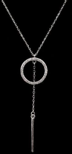 Ring and Long Needle Diamond Neckless, Color : Silver