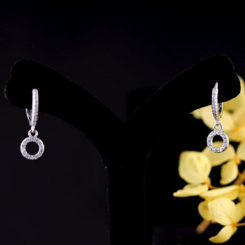 Kilory Jwewlry Plain Polished Round Diamond Bali Earring, Occasion : Casual Wear