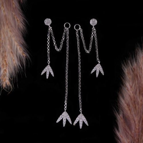 Shape Arrow Diamond Long Earring, Packaging Type : Plastic Packet, Paper Box