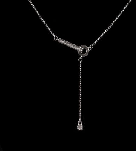 Unique Diamond Pendent Design Silver Necklace, Gender : Female