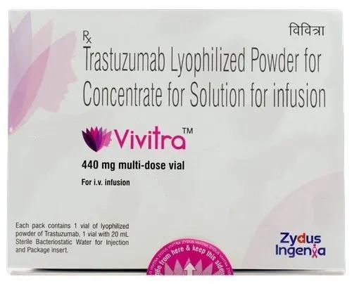 Vivitra 440mg Injection, For Hospital, Clinic, Composition : Trastuzumab (440mg)