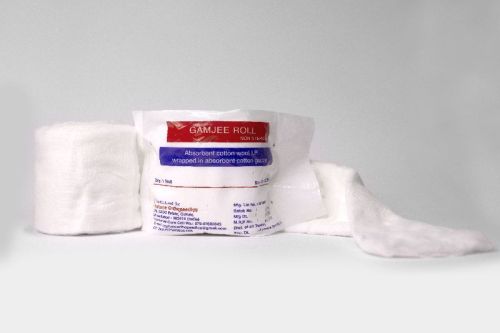 Cotton White Gamjee Roll, For Clinic, Hospital, Laboratory, Pattern : Plain