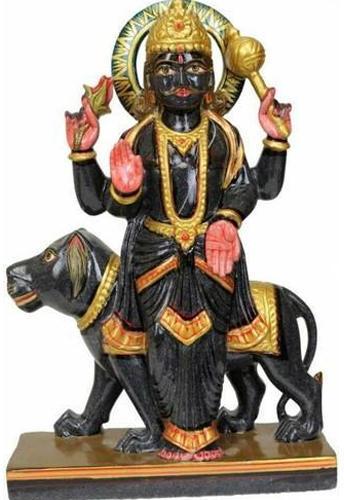 Black Marble Shani Dev Statue, For Handmade, Pattern : Painted