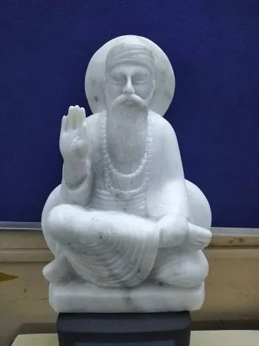 White Marble Guru Nanak Statue, For Religious Purpose, Pattern : Carved