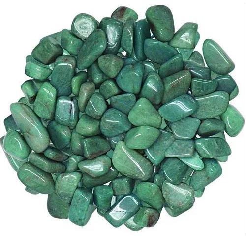 Solid Rough-Rubbing Green Tumbled Stone, For Flooring