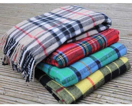 1Kg Checked Tartan Woolen Blankets, Technics : Machine Made