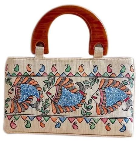 Madhubani Print Ladies Jute Purse, Occasion : Party