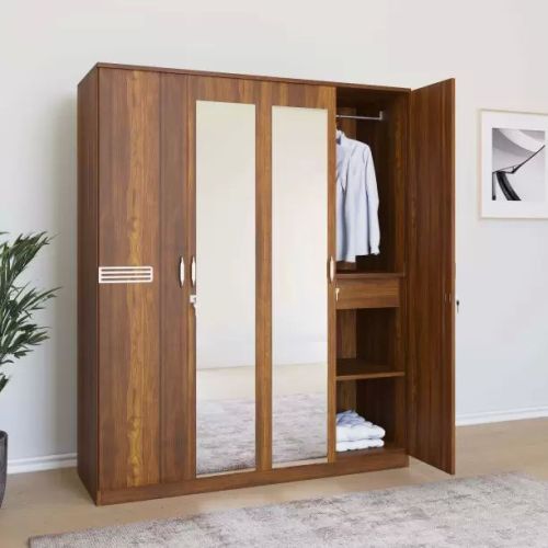 Rectangular Plywood Wardrobe, For Home Use, Pattern : Plain