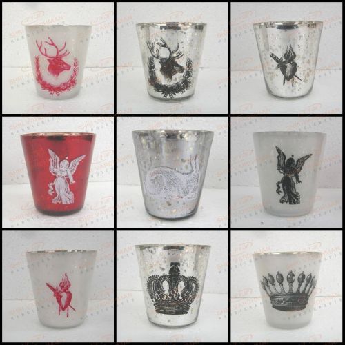 Glass Silvered Votive T-Light Holder, For Decoration, Feature : Attractive Look, High Quality