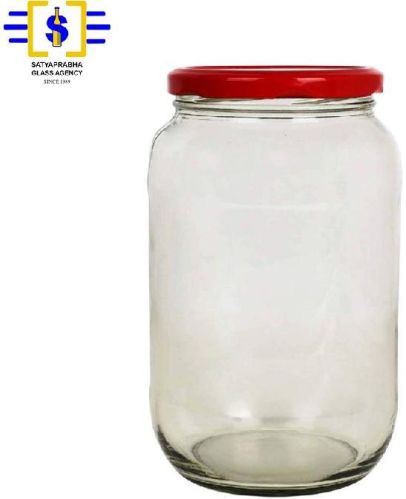 1 Kg Glass Round Lug Jars, For Food Storage, Pickle Storage, Spices Storage, Feature : Fine Finish