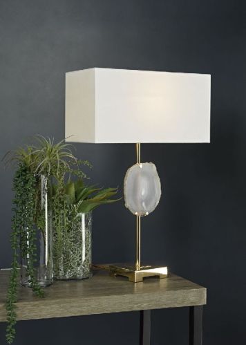 Agate Table Lamp, For Home Decorative, Specialities : Fine Finished
