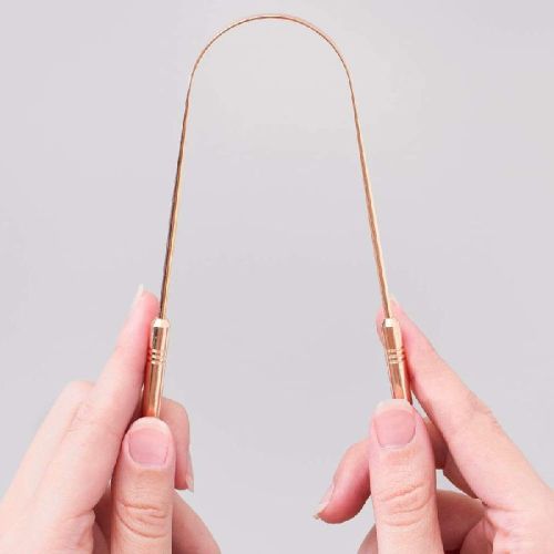 Polished Copper Tongue Cleaner, Color : Metalic