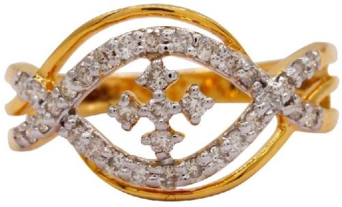 14k Hallmarked Yellow Gold Women's Diamond Ring