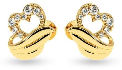 Diamond Earring With 18K Hallmarked Gold Earring For Girl's