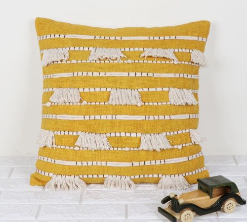 Cotton IK-921 Decorative Pillow, Color : Yellow/ivory