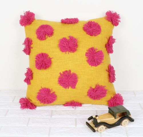 Cotton IK-936 Decorative Pillow, Color : Yellow/pink