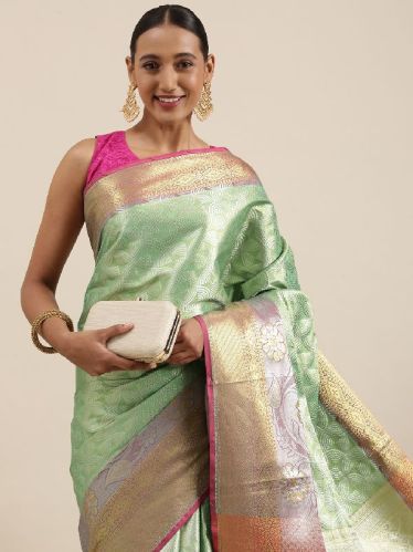 K5SG Banarasi Tissue Silk Sarees, Saree Length : 6 Yards