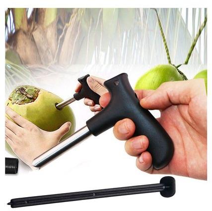 Stainlesssteel Plastic Tender Coconut Opener, Color : Black Silver