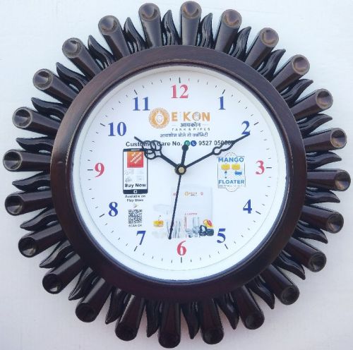 Plastic Bamboo Wall Clock, Display Type : Analog