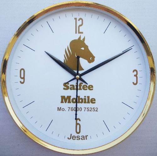 Plastic Customized Round Wall Clock, Glass Type : Sapphire Crystal