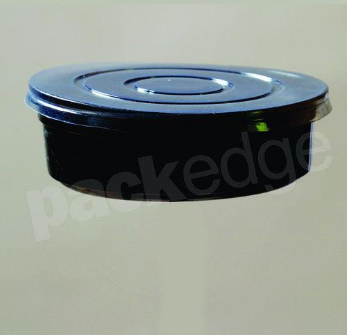 Black 250ml Disposable Plastic Food Container, Shape : Round