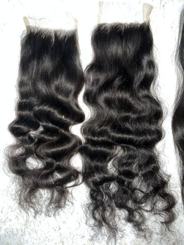 Natural Curly Hair Closure, For Parlour, Personal, Color : Black