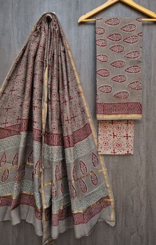 Chanderi Cotton Silk Dress Material, Occasion : Festive Wear