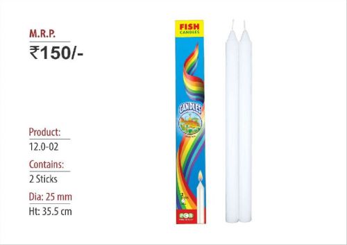 Round Paraffin Wax Plain Candle 1202, For Smokeless, Packaging Type : Packet