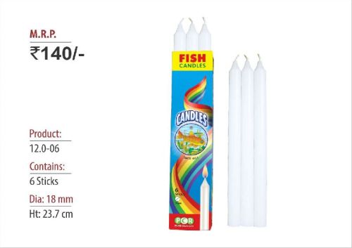 Round Paraffin Wax Plain Candle 1206, For Smokeless, Packaging Type : Packet