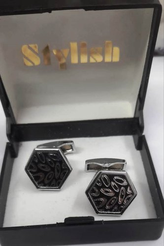 Hexagonal Stainless Steel Mens Cufflinks, Packaging Type : Box