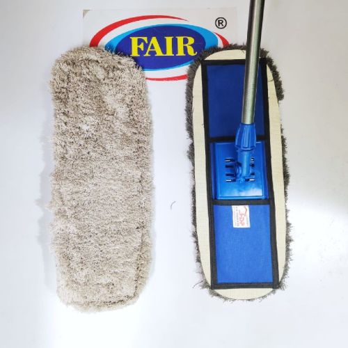 Cotton 4 Fitt Textured Iron Rod Manual Heavy Dry Mop 20'', For Home, Hotel, Indoor Cleaning, Office